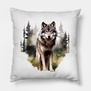 Grey Wolf Pillow