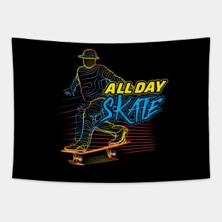 Skateboard Art Design motivational and inspirational quotes Tapestry