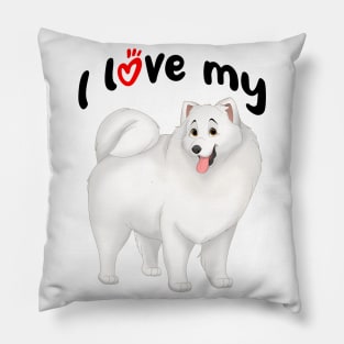 I Love My Samoyed Dog Pillow