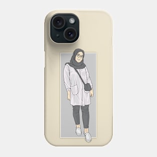 Girl In White And Black Phone Case