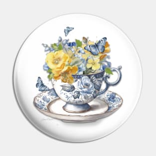 Lovely Blue Porcelain C Pin