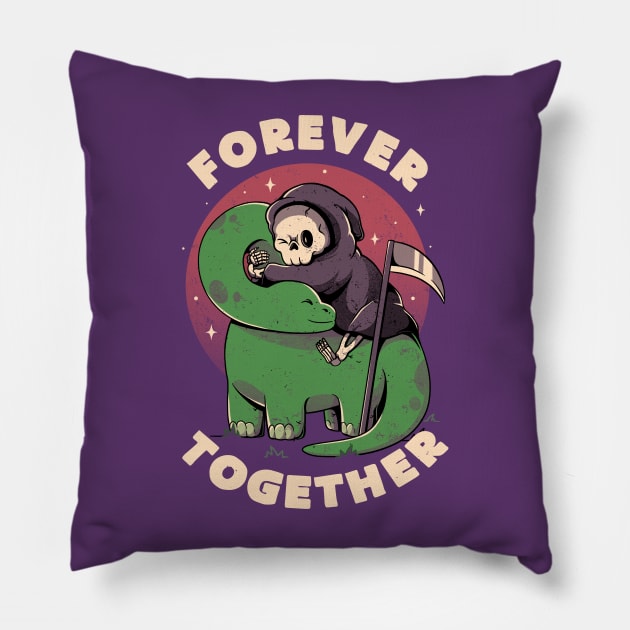 Forever Together - Cute Grim Reaper Dino Gift Pillow by eduely