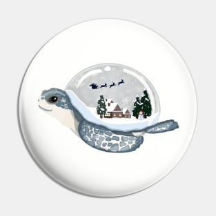 Turtle Snow Globe Pin