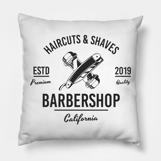 Barbershop print Pillow by DenysHolovatiuk