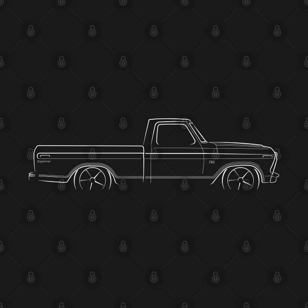 front/profile - 1974 Ford F-100 - stencil, white by mal_photography