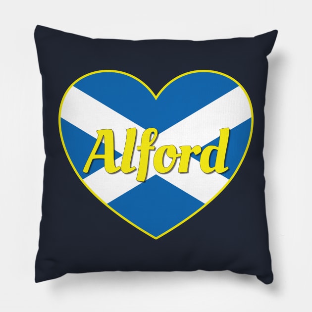 Alford Scotland UK Scotland Flag Heart Pillow by DPattonPD