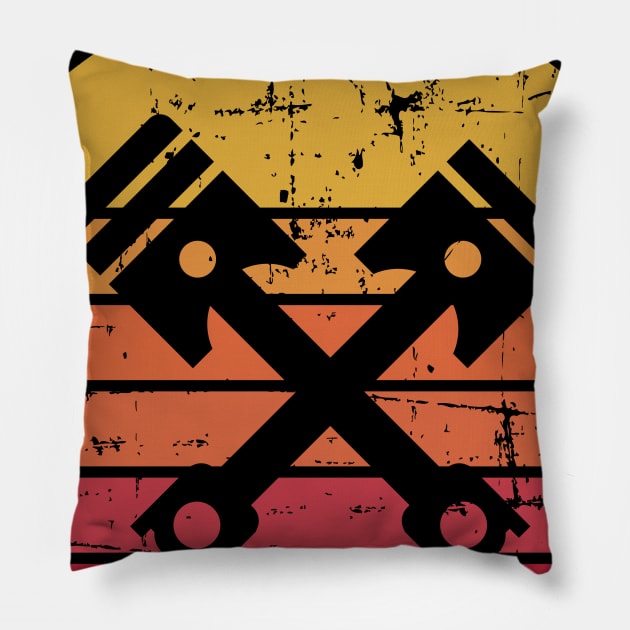 Retro Car Tuning Vintage Motorsport Pillow by petervanderwalk