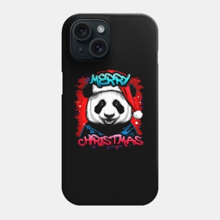 Merry Christmas Panda - Christmas Graphic Graffiti Art - Holiday Gift Phone Case