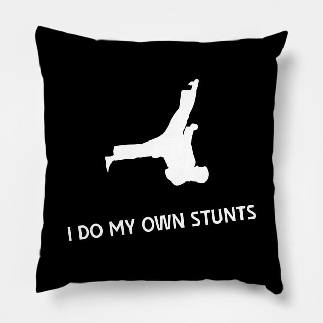 I Do My Own Stunts Karate Funny Karateka Pillow by teebest