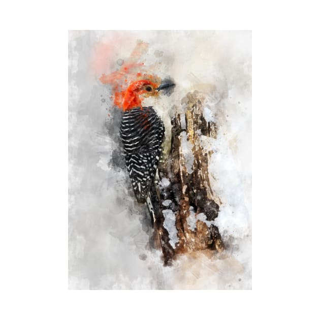 Woodpecker watercolour painting by simonrudd