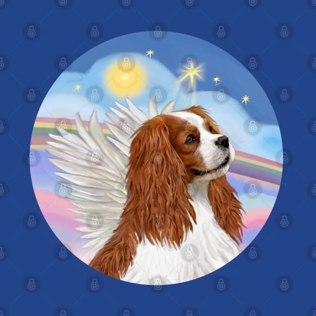 Cavalier king Charles Spaniel (Blenheim) in Heaven's Clouds by Dogs Galore and More