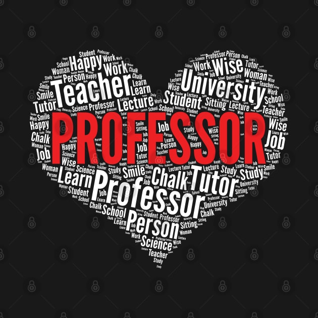 Professor Heart Shape Word Cloud Design graphic by theodoros20