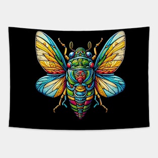 Colorful Cicada Insect Great Eastern Brood X Cicada Tapestry