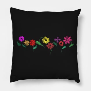 Hand drawn flower chalk style Pillow