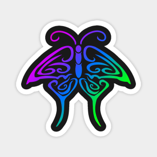 Rainbow Butterfly Tribal Tattoo Magnet