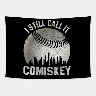 Vintage Chicago City Skyline White Baseball South Side S.O.X Tapestry