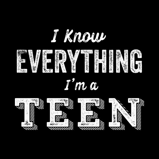 Funny Teenager 13th Birthday Know Everything Sarcastic Gift by HuntTreasures