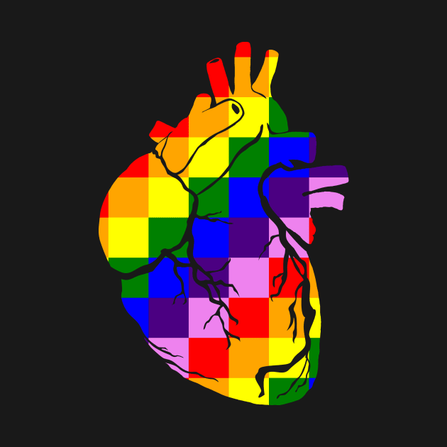 Rainbow Heart Chess Board by TyneDesigns