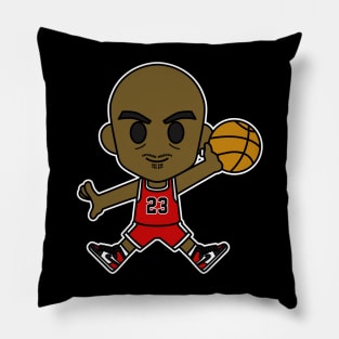 Chibi Michael Jordan Jump Red Pillow