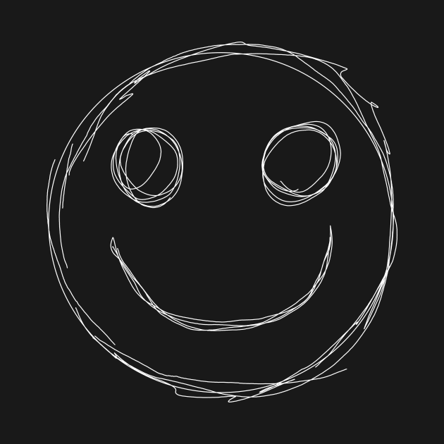 Dark and Gritty Emoji Smiley Face (white) by MacSquiddles