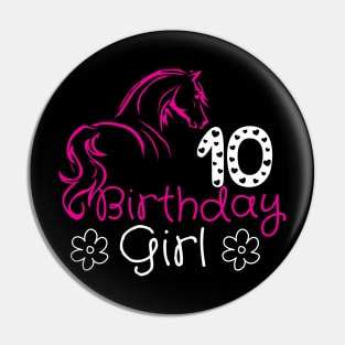 10 Year Old Horse Lover 10th Birthday Girl Horse Riding Bday Pin