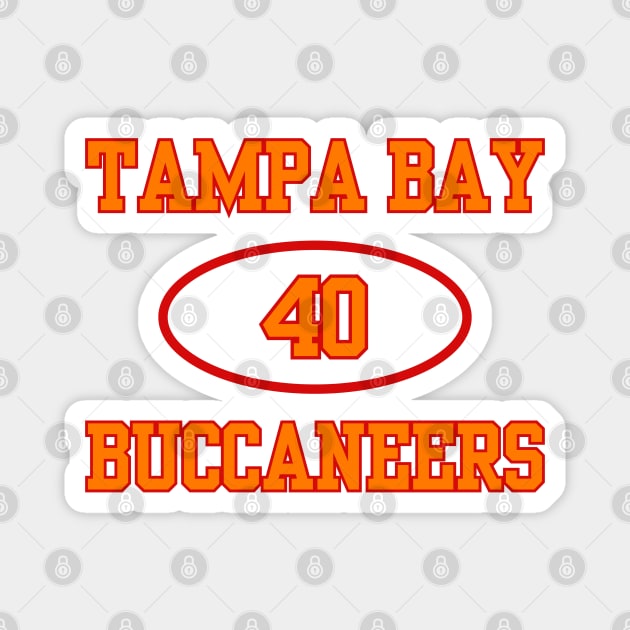 TAMPA BAY BUCCANEERS MIKE ALSTOTT #40 Magnet by capognad