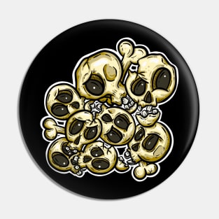 Bundle O Skulls Cartoon Illustration Pin
