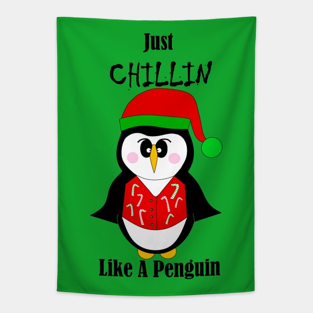 CHILLIN Funny Penguin. Tapestry by SartorisArt1
