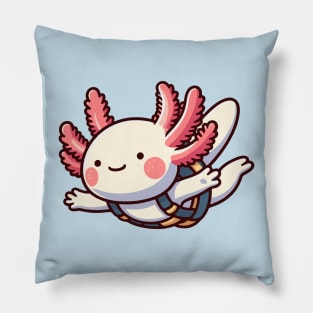 Cute axolotl Skydiving Pillow