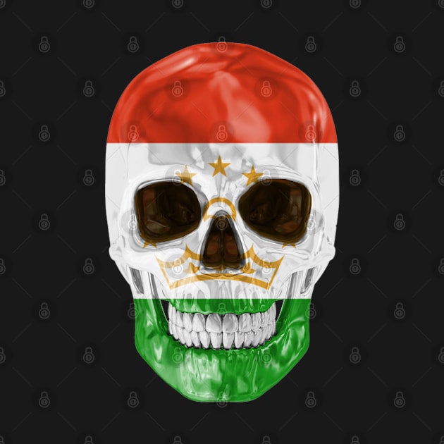 Tajikistan Flag Skull - Gift for Tajikistani With Roots From Tajikistan by Country Flags