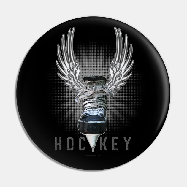 Winged Hockey Pin by eBrushDesign