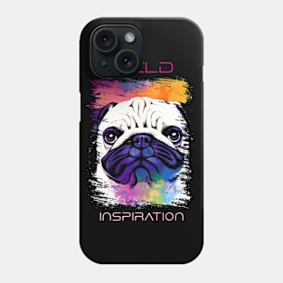 Pug Dog Wild Nature Animal Colors Art Painting Phone Case