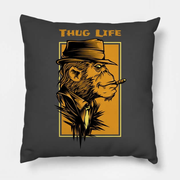 Thug Life Pillow by Samuel Tee