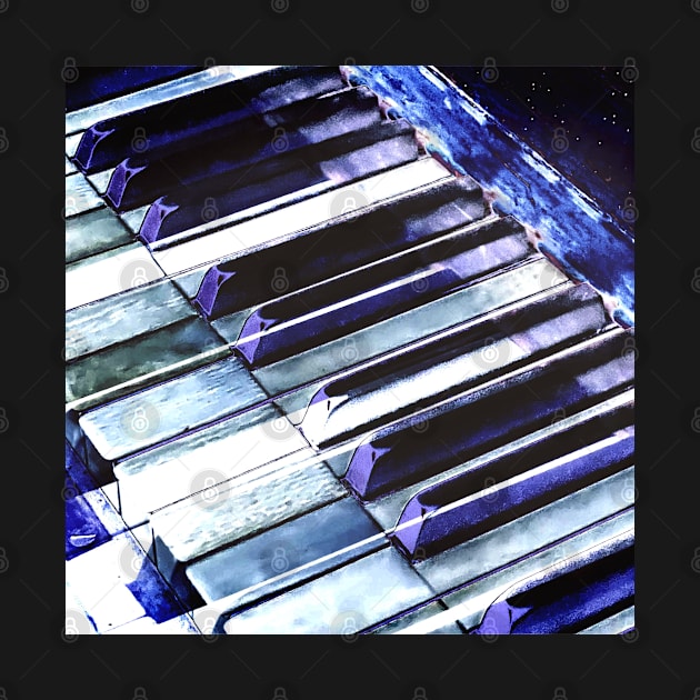 Blue Abstract Piano Keys by Supertonic