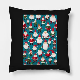 Christmas Seamless Pattern, Santa and Christmas Gnomes #6 Pillow