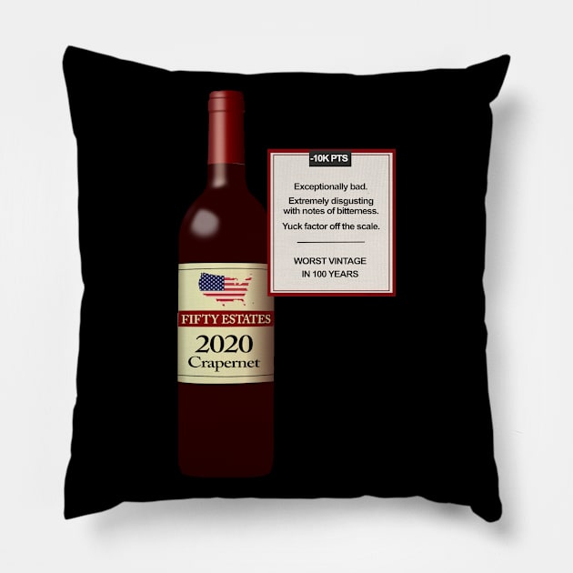 Funny Exceptionally Bad 2020 Wine Review-2020 Bad Year Parody Pillow by Dibble Dabble Designs