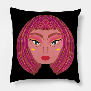 Beautiful Girl Graphic Design Pillow