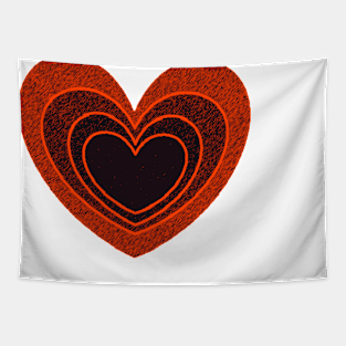 Heart of Red and Black Tapestry