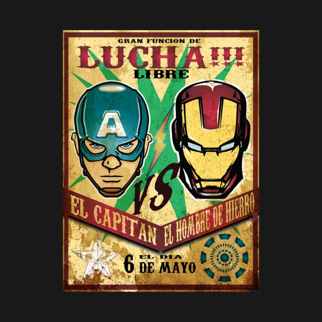 EL CAPITAN VS EL HOMBRE DE HIERRO by KARMADESIGNER T-SHIRT SHOP