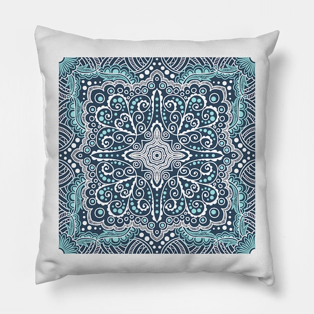 pattern of spirals, swirls, chains Pillow by kavalenkava