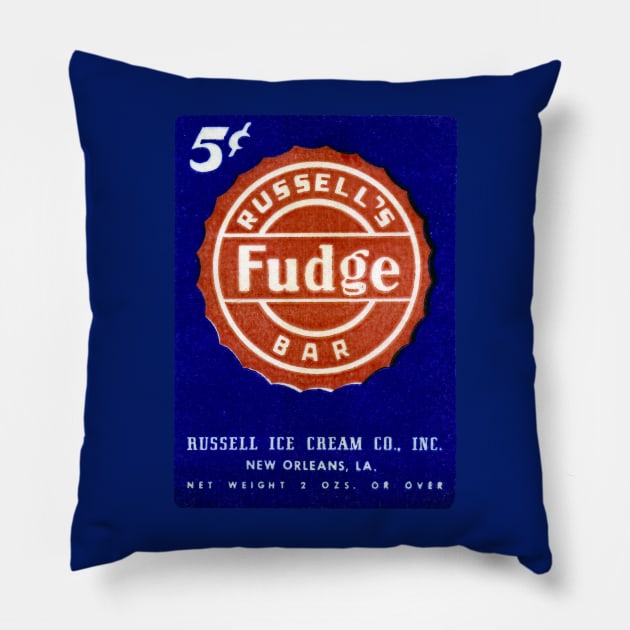 1950s Five Cent Fudge Bar Pillow by historicimage