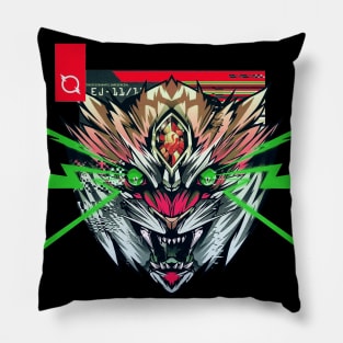 Cyberpunk Animal Print Vaporwave Futuristic Urban Style Pillow