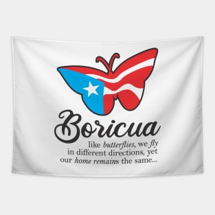 Boricua Flag Familia Butterfly Puerto Rico Tapestry
