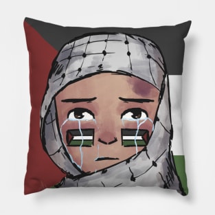 Free Palestine Illustration Pillow