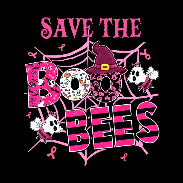 Save The Boobees Boo Bees Breast Cancer Halloween Women by everetto