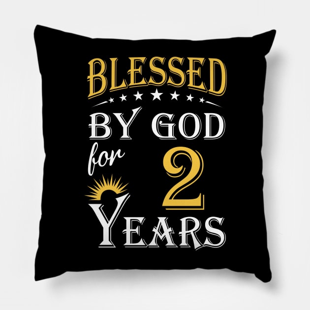 Blessed By God For 2 Years 2nd Birthday Pillow by Lemonade Fruit