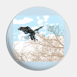 Bald eagle print Pin