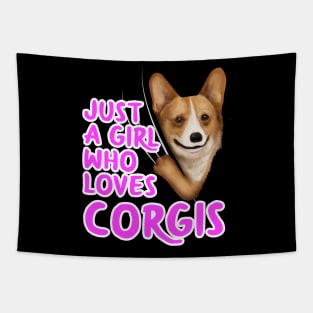 Just A Girl Who Loves Corgis Tapestry