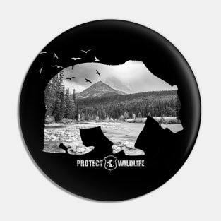 Protect Wildlife - Nature - Bear Silhouette Pin