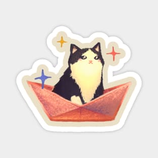 Cat in a boat Magnet